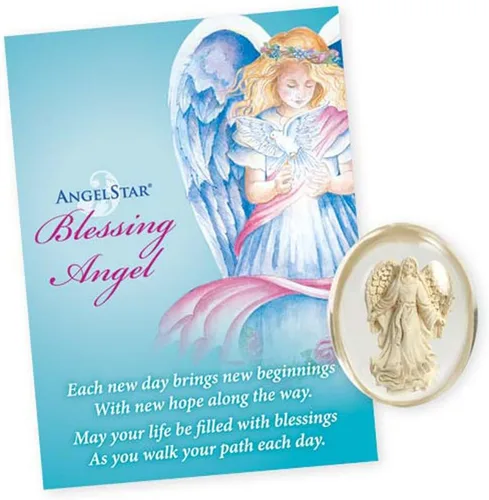 Vista 2 de AngelStar 8706 Healing Angel Worry Stone, 1-1/2 pulgadas, color blanco