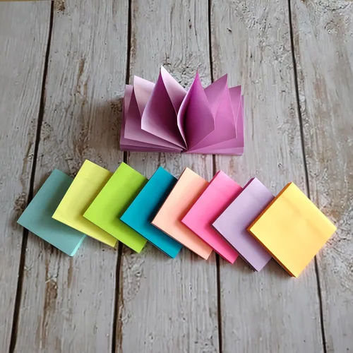 Vista 4 de Notas adhesivas emergentes de 3 x 3 pulgadas, 8 blocs de notas autoadhesivas de colores brillantes, fáciles de publicar, blocs de notas súper
