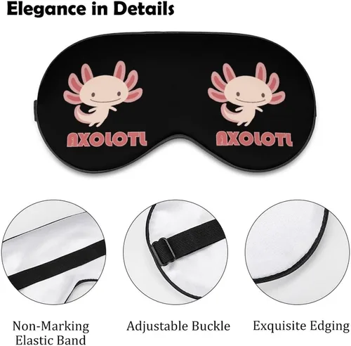 Vista 3 de Lindos axolotls - Máscara ligera para dormir, máscara de ojos con correa ajustable para hombres y mujeres