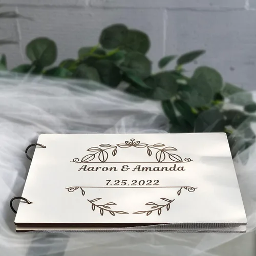 Vista 6 de Personalized Wedding Guest Book Alternative for All Celebrate Baby Shower Decorations (White)