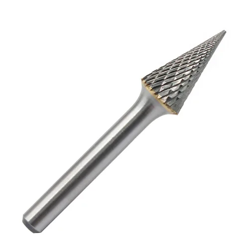 Vista 5 de SM-5 Fresa de carburo de tungsteno con forma de cono puntiagudo de doble corte rotativo