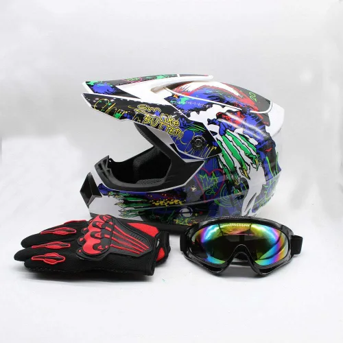 Vista 9 de Casco de motocross para adultos, casco de motocicleta, casco de descenso de carretera, motocicleta de cara completa, ATV Dirt Bike regalo, MTB
