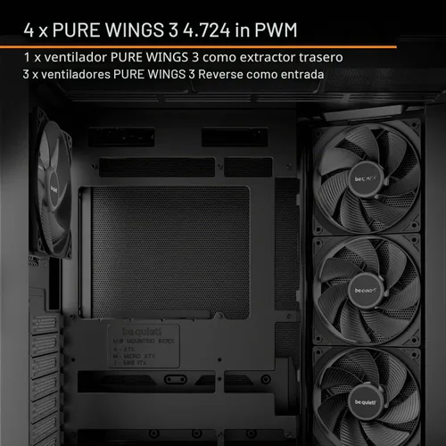 Vista 4 de be quiet! Base ligera 500 PC Caso, totalmente ventana frontal y panel