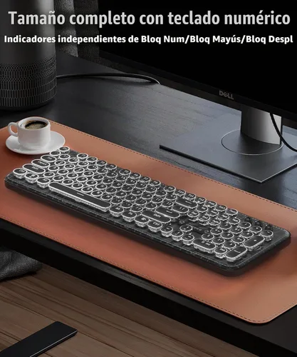 Vista 6 de Teclado de máquina de escribir con panel de piel sintética
