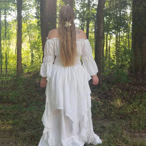 Vista 5 de Abaowedding Vestido de bruja gótica medieval renacentista para mujer, vestido victoriano