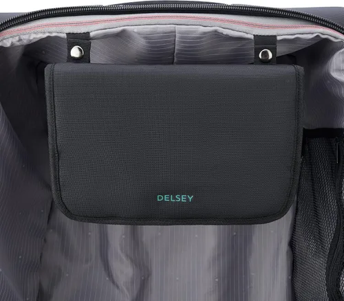 Vista 21 de DELSEY PARIS Helium DLX Softside - Maleta expandible con ruedas giratorias, azul marino, a cuadros, mediano de 25 pulgadas