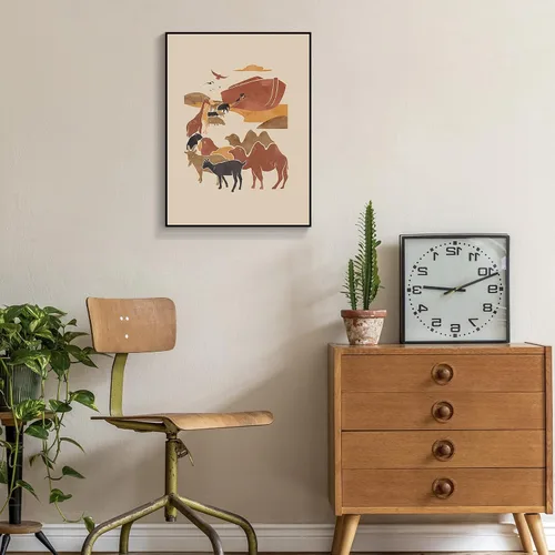 Vista 5 de OAOPIC Póster enmarcado con versículos bíblicos de la Biblia de Noé, arte de pared de historia bíblica cristiana, pintura impresa de escritura
