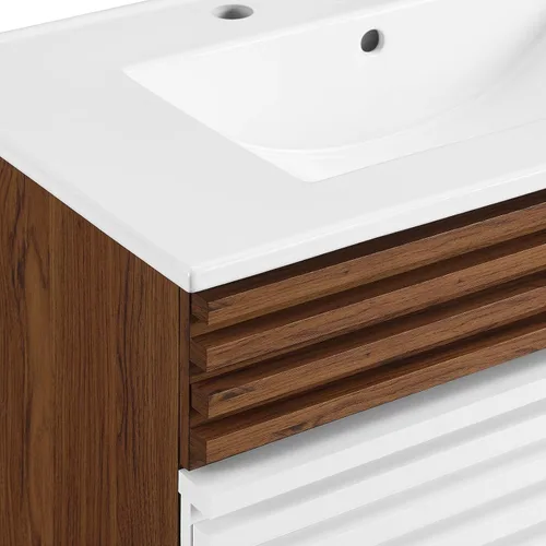 Vista 105 de Modway Render 23.5" tocador de baño en nogal (lavabo no incluido)