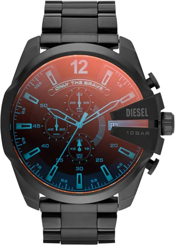 Vista 23 de Diesel Mega Chief Reloj de acero inoxidable para hombre con movimiento analógico o digital