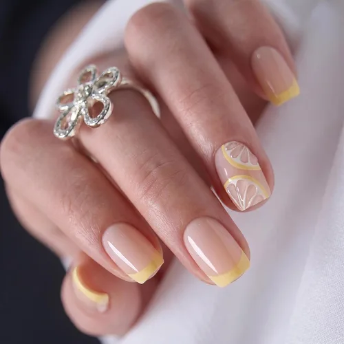 Vista 9 de CurvLife Uñas postizas cuadradas cortas a presión, terciopelo degradado Paris Script