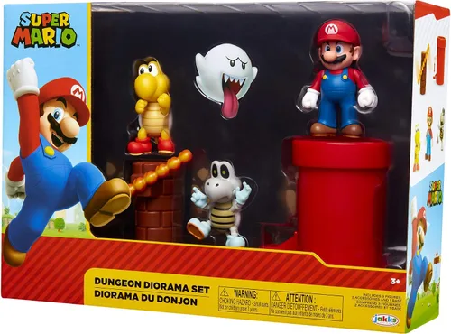 Vista 6 de Nintendo Super Mario Dungeon 2.5" Figura Multipack Diorama Set con Accesorios