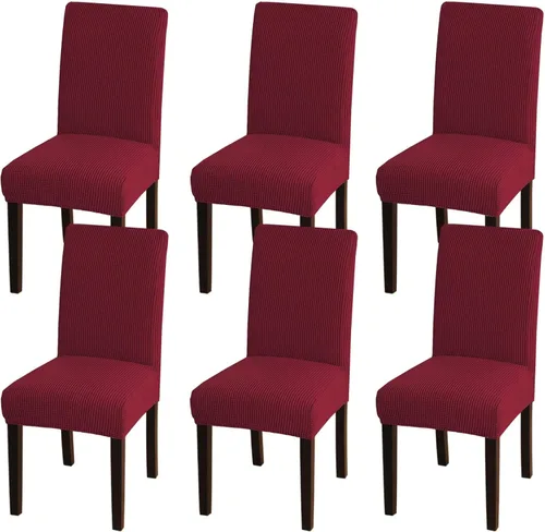 Vista 22 de Turquoize - Juego de 2 fundas elásticas para sillas de comedor, fundas lavables removibles para sillas de comedor, fundas de asiento para sillas