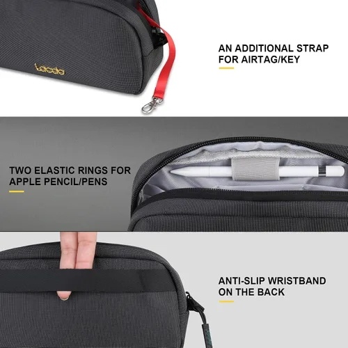Vista 4 de Lacdo Organizador de artículos electrónicos, estuche de viaje, organizador de cables para artículos esenciales, resistente al agua, accesorios