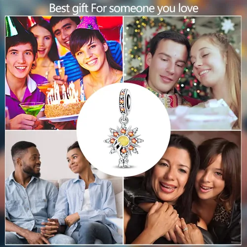 Vista 16 de KUNSIR Los abalorios se adaptan a pulseras Pandora para mujer, plata de ley 925, cuentas colgantes de joyería para niñas, dijes de feliz cumpleaños