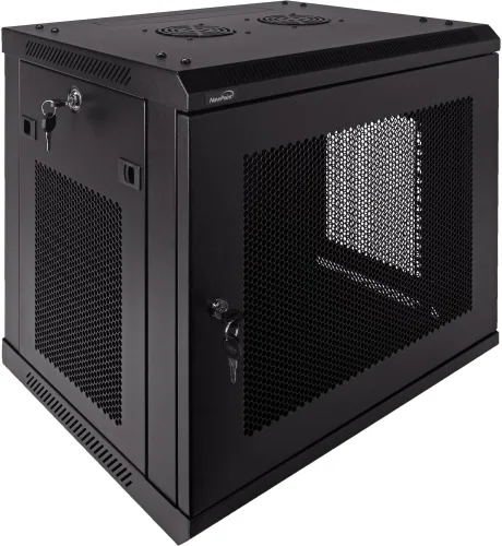 Vista 5 de NavePoint Gabinete para rack de servidores 9U – 17.7' de profundidad, gabinete de red para montaje en pared con puerta perforada de bloqueo