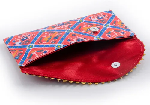 Vista 5 de Tarini Gallery Bolso de mano Batawa adornado hecho a mano para niñas y mujeres, para bodas, fiestas, festivales, ocasiones y regalos