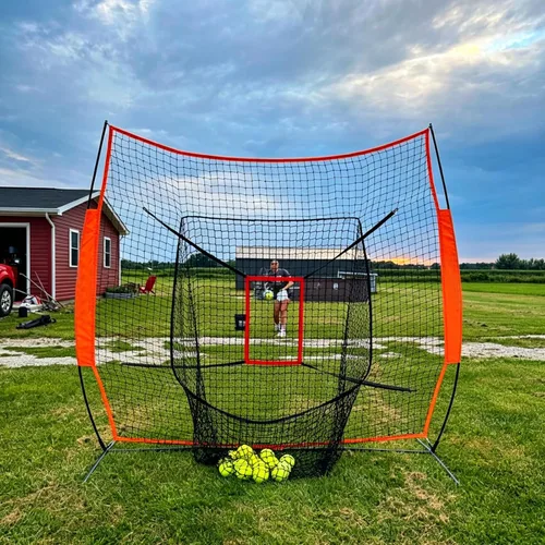 Vista 7 de Objetivo Strike Zone para red de béisbol y softbol, objetivo de práctica para lanzamiento, golpeo, bateo y atrapada, ayudas de entrenamiento