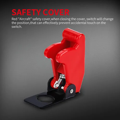 Vista 6 de DaierTek 2 interruptores de palanca marinos con cubierta de goma impermeable + 1 interruptor de palanca con cubierta de protección de seguridad