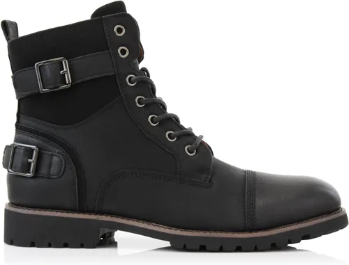 Vista 2 de Polar Fox Patrick MPX808583 - Botas clásicas de combate con cierre de cremallera para hombre, 7 ojales