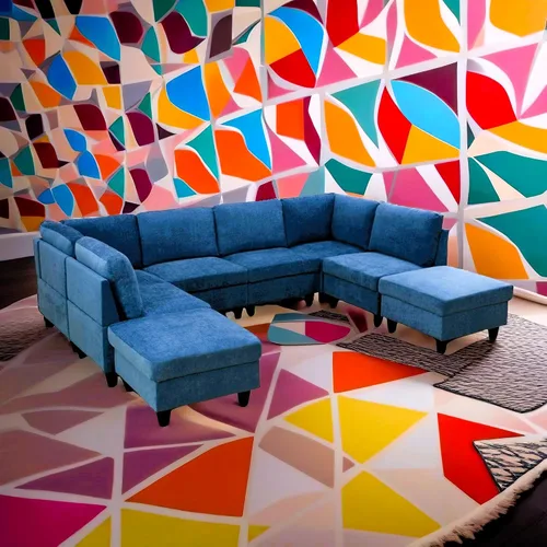 Vista 19 de FUOROLA Sofá modular de gran tamaño, sofá modular de cuero con reclinable, sofás seccionales para sala de estar, sofá reclinable de piel sintética