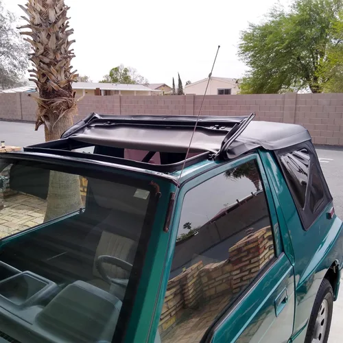 Vista 3 de ECOTRIC Parte superior blanda de ventanas tintadas, compatible con Suzuki Sidekick/Geo Tracker 1995-1998, cubierta superior suave para senderos