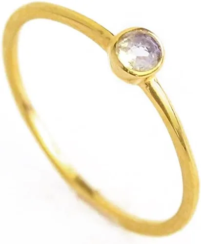 Vista 17 de Anillo pequeño de piedras preciosas apilable, banda de anillo delicada y delgada minimalista, anillo simple apilable de piedra natal