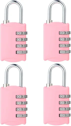 Vista 10 de DELSWIN Cerradura de combinación pequeña para taquilla, mini cerradura combinada de 4 dígitos para mochila y equipaje, candado de combinación