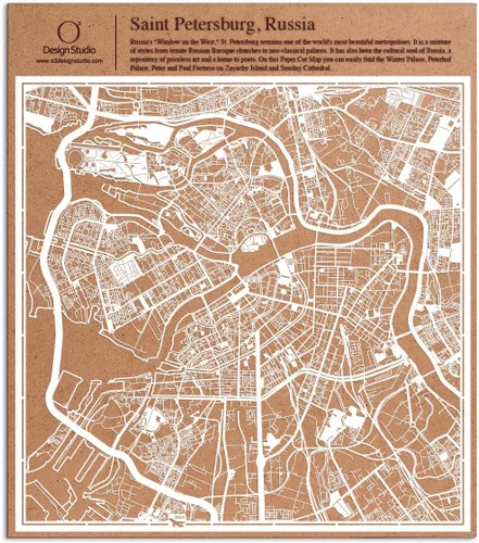 Vista 17 de O3 Design Studio Aberdeen - Mapa de papel cortado en papel blanco de 12 x 12 pulgadas