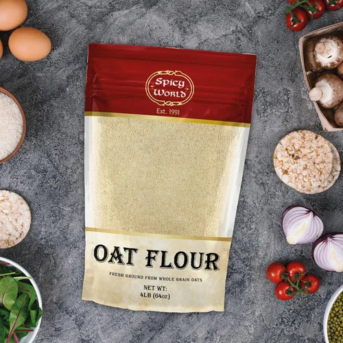 Vista 7 de Harina de avena de grano entero de 4 libras - pura, cultivada en Estados Unidos, para hornear y más, sin OMG, gran sustituto del trigo, por Spicy