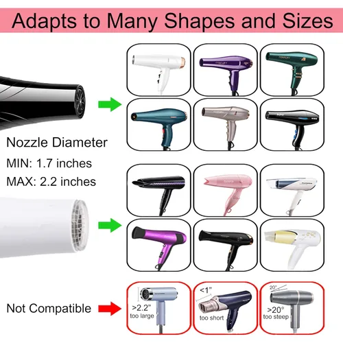 Vista 2 de Difusor universal para secador de pelo, accesorio adaptable para secador de pelo para boquillas de secador de pelo de 4.3 a 5.6 cm de diámetro (Rosa)