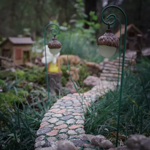 Vista 4 de Treasure Gurus - Mini pasarela de adoquines curvada para jardín de hadas, accesorio de decoración de casa de muñecas