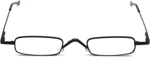 Vista 2 de Mini gafas de lectura de metal súper ligeras con estuche compacto, negro, plomizo 2PK-Negro
