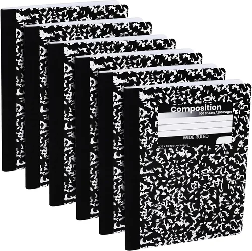 Vista 9 de Cuadernos de composición, diarios de escritura de papel con rayas anchas, libros de composición de cubierta de mármol, 100 hojas, cuadernos