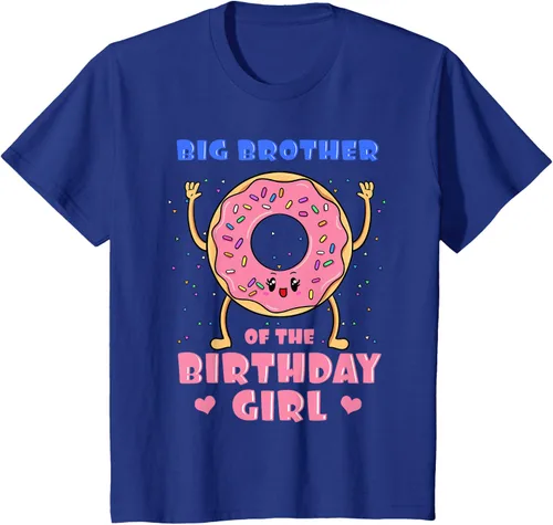 Vista 58 de Big Brother Of The Birthday Girl Donut Bday Party Bro Sib Camiseta, Negro, S