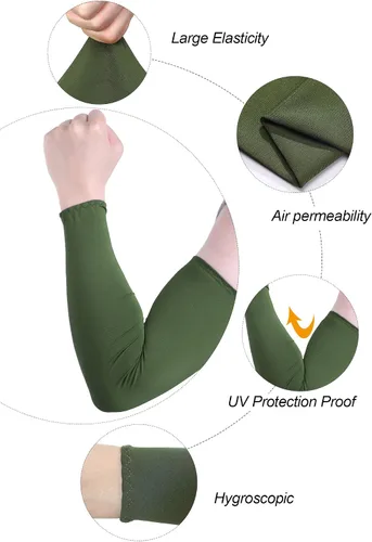 Vista 5 de 8 pares de mangas de enfriamiento unisex con protección UV para brazo de seda de hielo