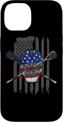 Vista 4 de iPhone 11 bandera estadounidense lacrosse Player Tee Lacrosse Portero caso