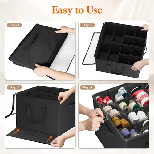 Vista 6 de Lifewit Organizador de almacenamiento de zapatos para armario para 12-16 pares, contenedor de almacenamiento grande de tela con cubierta