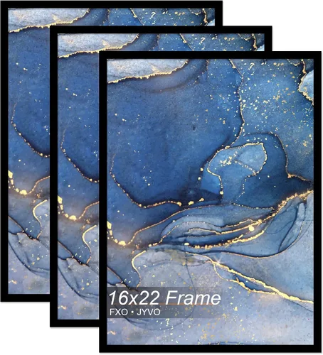 Vista 209 de Fxojyvo Marco de fotos de 5 x 8 pulgadas, marco negro para póster de fotos de 5 x 8 pulgadas, peso ligero y altamente transparente, marco de 5 x 8