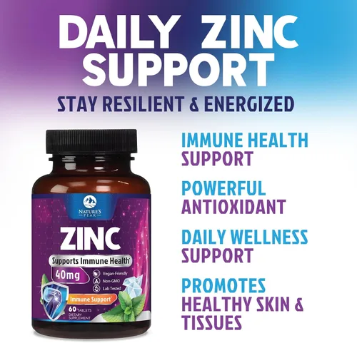 Vista 5 de Suplementos de zinc de 40 mg – 40 mg de zinc es el límite diario superior seguro de los NIH para mujeres y hombres – El mejor suplemento de zinc