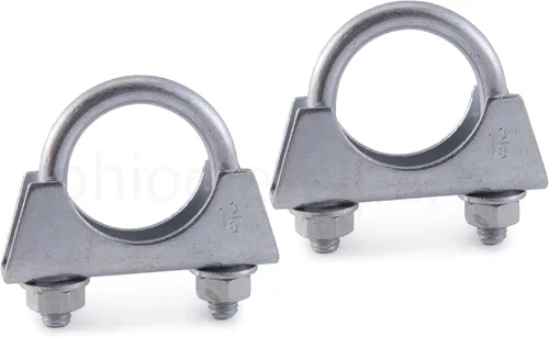 Vista 8 de Abrazadera de silenciador resistente de 3 pulgadas - Estilo de sillín con perno en U - Zinc (paquete de 2)