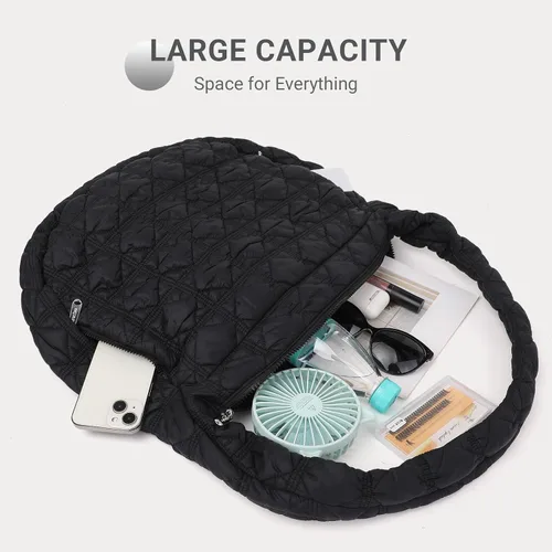 Vista 6 de Bolsas cruzadas acolchadas para mujer, bolsa de mano inflada, bolsa de mano con burbujas, bolso grande