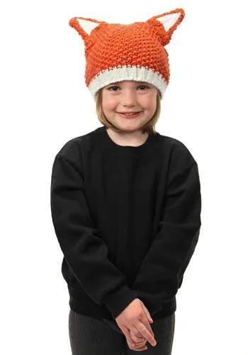 Vista 2 de Gorro Tejido Naranja con Orejas de Zorro Multicolor