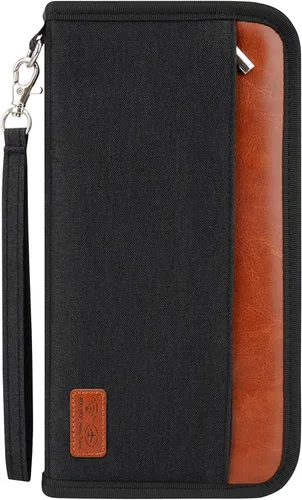 Vista 12 de Boonbery Cartera de pasaporte familiar con bloqueo RFID para 4-6 mujeres y hombres, organizador de documentos de viaje impermeable, funda