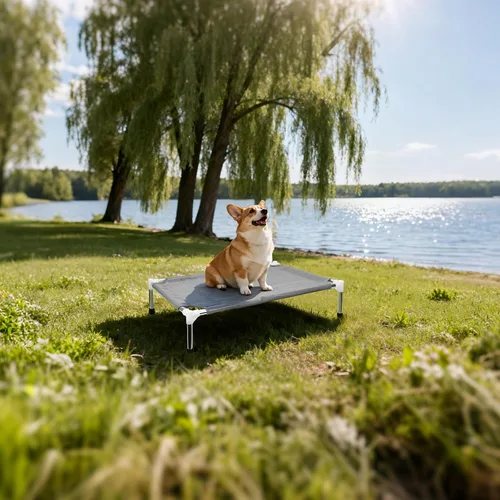 Vista 7 de Makerfire Cama elevada para perros para exteriores, camas para perros pequeños, cama elevada para mascotas para interiores y exteriores, con patas