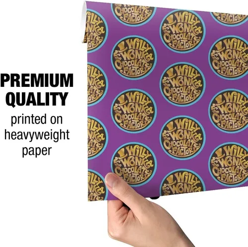 Vista 5 de GRAPHICS & MORE Willy Wonka and the Chocolate Factory - Rollos de papel de regalo con logotipo