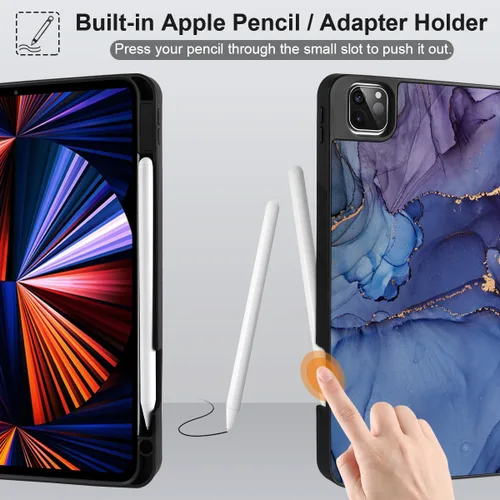 Vista 3 de DONGKE Funda protectora delgada para iPad Pro 2022/2021/2020/2018 de 11 pulgadas de generación 4/3/2/1 - Funda protectora delgada - Soporte