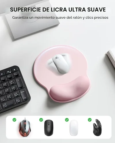 Vista 6 de Alfombrilla de mouse con reposamuñecas, ergonómicas para escritorio, alfombrilla de mouse antideslizante para oficina con soporte de muñeca de gel