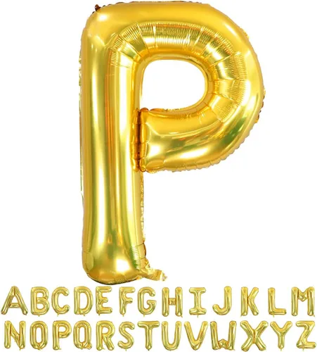 Vista 25 de Globos dorados de la letra A de 40 pulgadas, globos grandes del alfabeto A, helio dorado, de papel de aluminio de mylar, para decoración