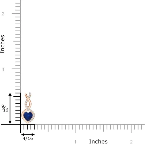 Vista 3 de Angara Natural Blue Sapphire Infinity Heart Pendant Necklace in Sterling Silver for Women, Girls with 18" Chain September Birthstone Jewelry Gift