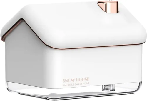 Vista 3 de EVGATSAUTO Humidificador de escritorio, humidificador de casa de nieve, ajuste de 2 velocidades, portátil, silencioso, USB, enchufe, regalo con luz